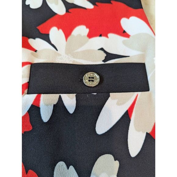 Tommy Hilfiger Dress Women's Size 4 Red Black Floral Pockets A Line Mini - Picture 10 of 13